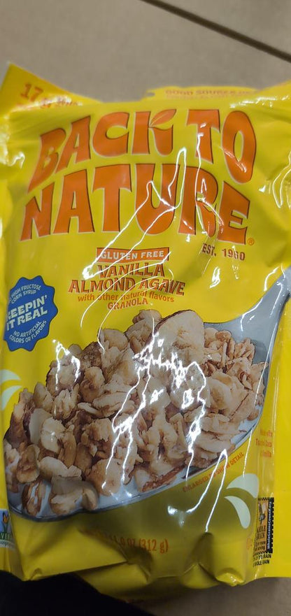 Back to Nature GF Vanilla Almond Agave Granola 11 oz ( Pack of 6)