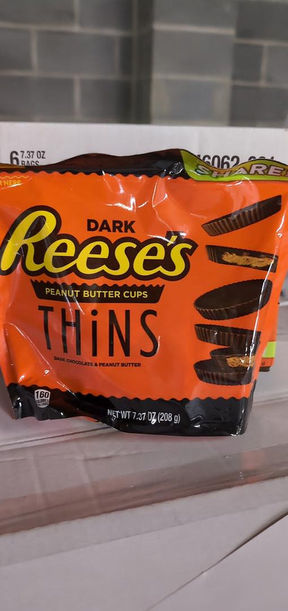 Reese's PB Cup Thins DK Chocolate 7.37oz (Pack of 8)
