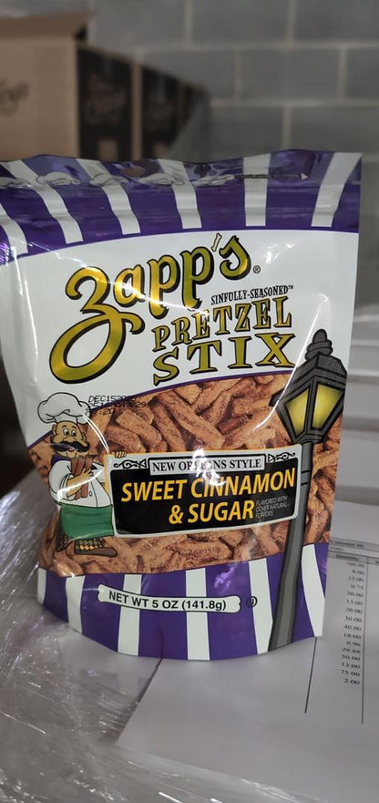 Zapp's Pretzel Stix Sweet Cinnamon & Sugar 5 oz (Pack of 8)