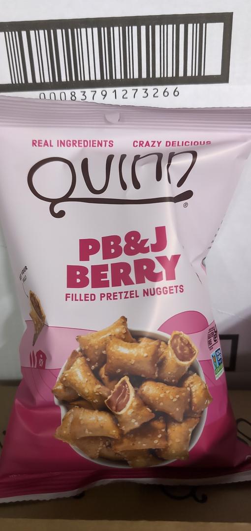 Quinn PB & J Berry Filled Pretzel Nuggets 6 oz ( Pack of 8)