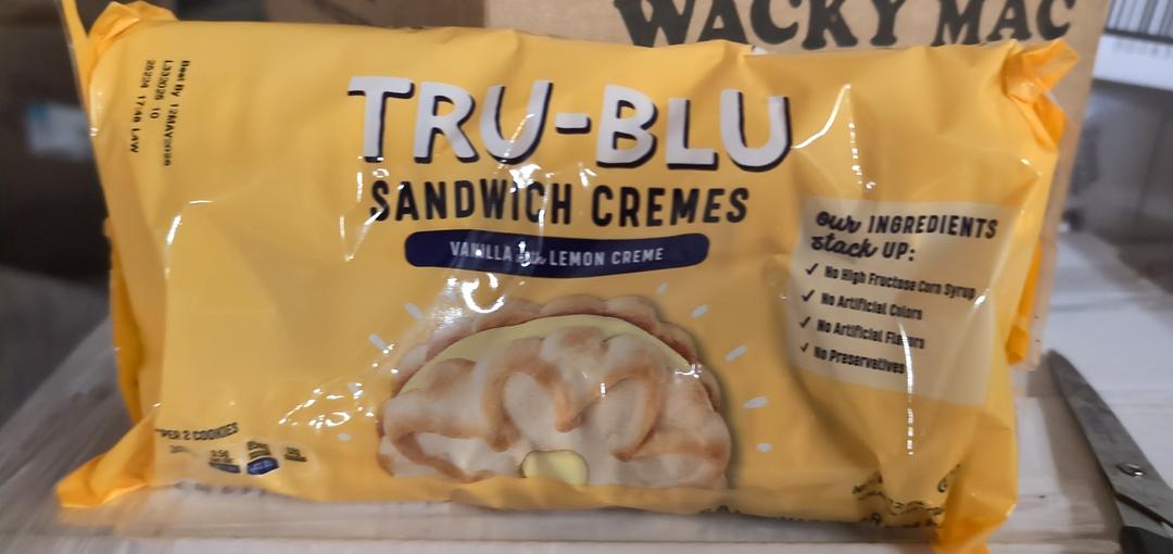 Tru-Blu Sandwich Cremes, Vanilla Cookie w/Lemon 12oz ( Pack of 12)