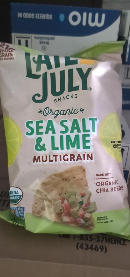 Late July Multigrain Sea Salt & Lime Organic Tortilla Chips 7.5 oz (12 Pack)