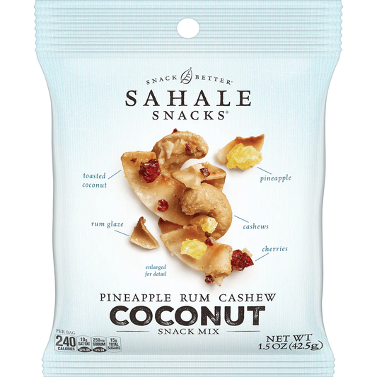 Sahale Pineapple Rum Coconut Cashew Snack Mix - 1.5 oz Bag (Case Pack of 18)