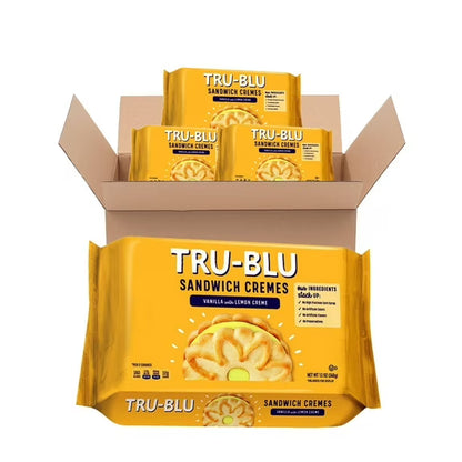 Tru-Blu Sandwich Cremes, Vanilla Cookie w/Lemon 12oz ( Pack of 12)
