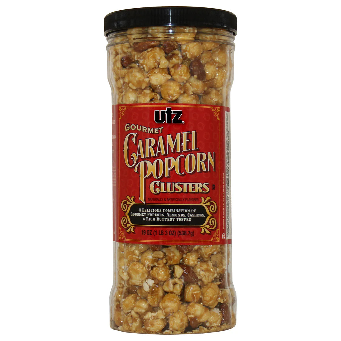 Utz Gourmet Caramel Popcorn Nut Clusters – 19 oz Container