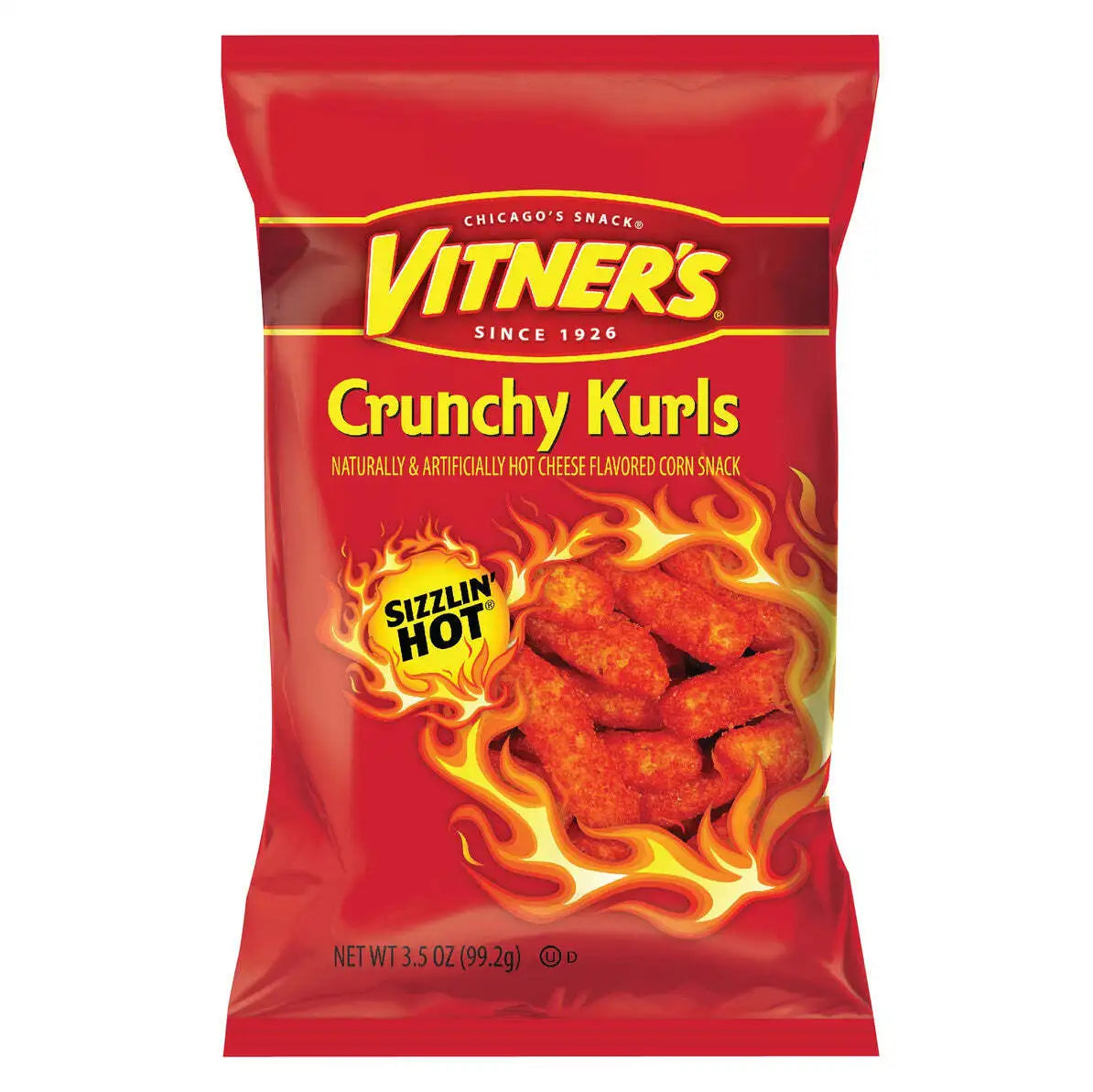 Vitner's Sizzlin Hot Crunchy Curls 3.5 oz bag