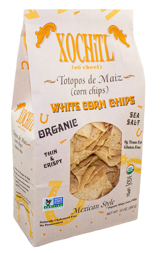 Xochit Organic White Corn Chips 12 oz bag (Case Pack of 10)
