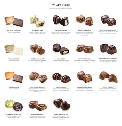 Assorted Chocolate Gold Gift Box, Gold Ribbon, 18 pc.