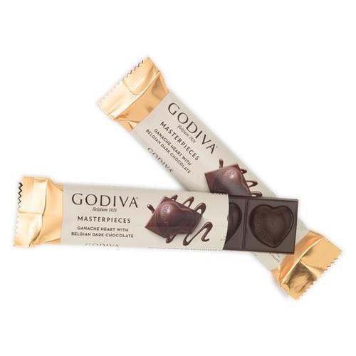 Godiva Masterpieces Dark Chocolate Ganache Hearts 1 oz bar( Case Pack of 12)