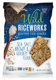 Rice Works Sea Salt, Brown, and Golden Flax Rice Cakes 5.5 oz bag (Case Pack of 6)
