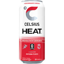 CELSIUS HEAT Inferno Punch Performance Energy Drink 16oz. Cans