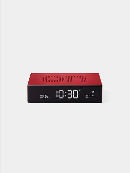 Lexon Flip + Travel LCD Alarm Clock Red