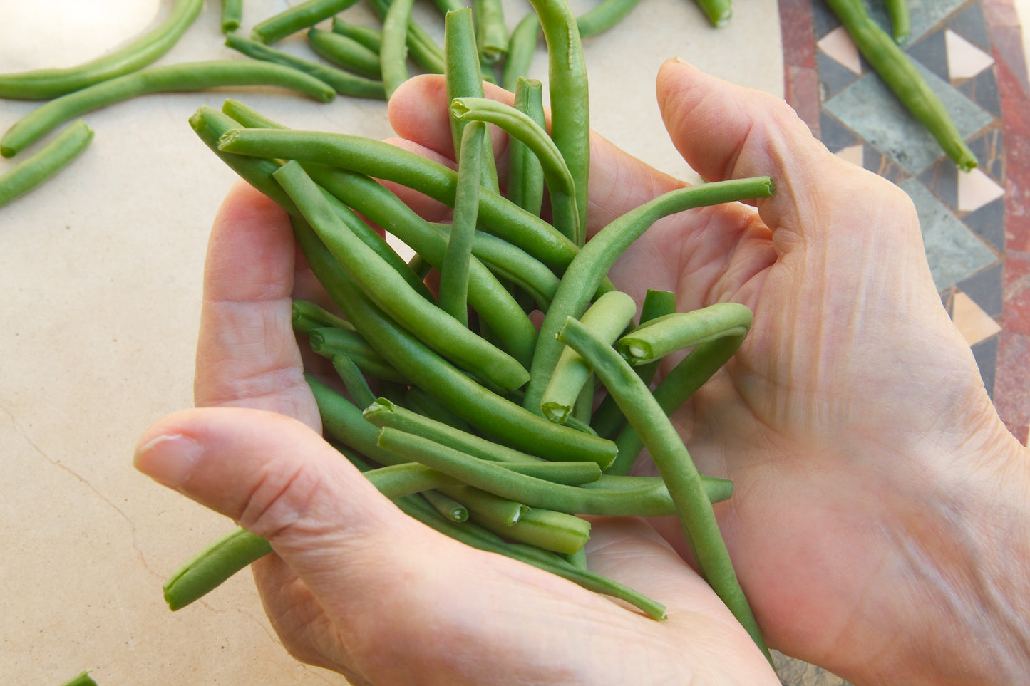 Fresh Organic Hand-Snipped Haricots Verts by RawJoy 3 Pounds