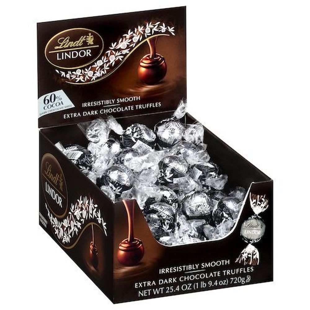 Lindt Lindor Extra Dark 60% Cocoa Chocolate Truffles 25.4 oz 60 Pieces