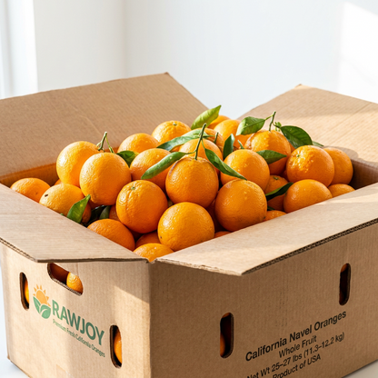 RawJoy Premium Fresh California Oranges – Whole Fruit, 25–27 lbs