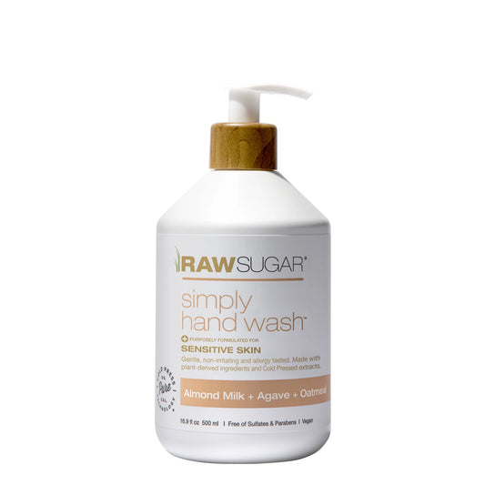 Raw Sugar Simply Hand Wash Sensitive Skin Almond Milk Agave Oatmeal 16.9 oz