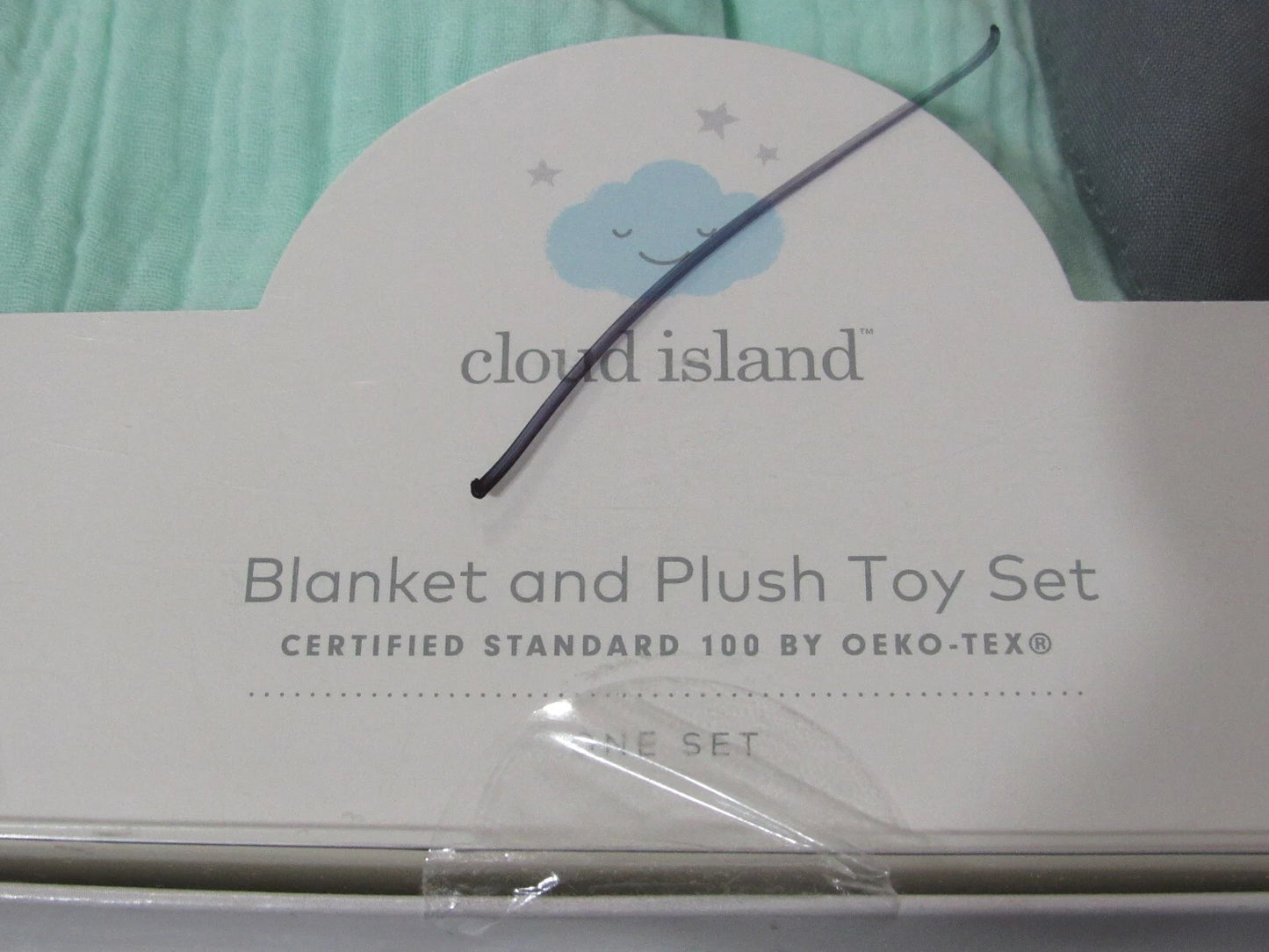 Cloud Island -Gauze Baby Blanket & Plush Panda -Joyful Mint New In Box Set