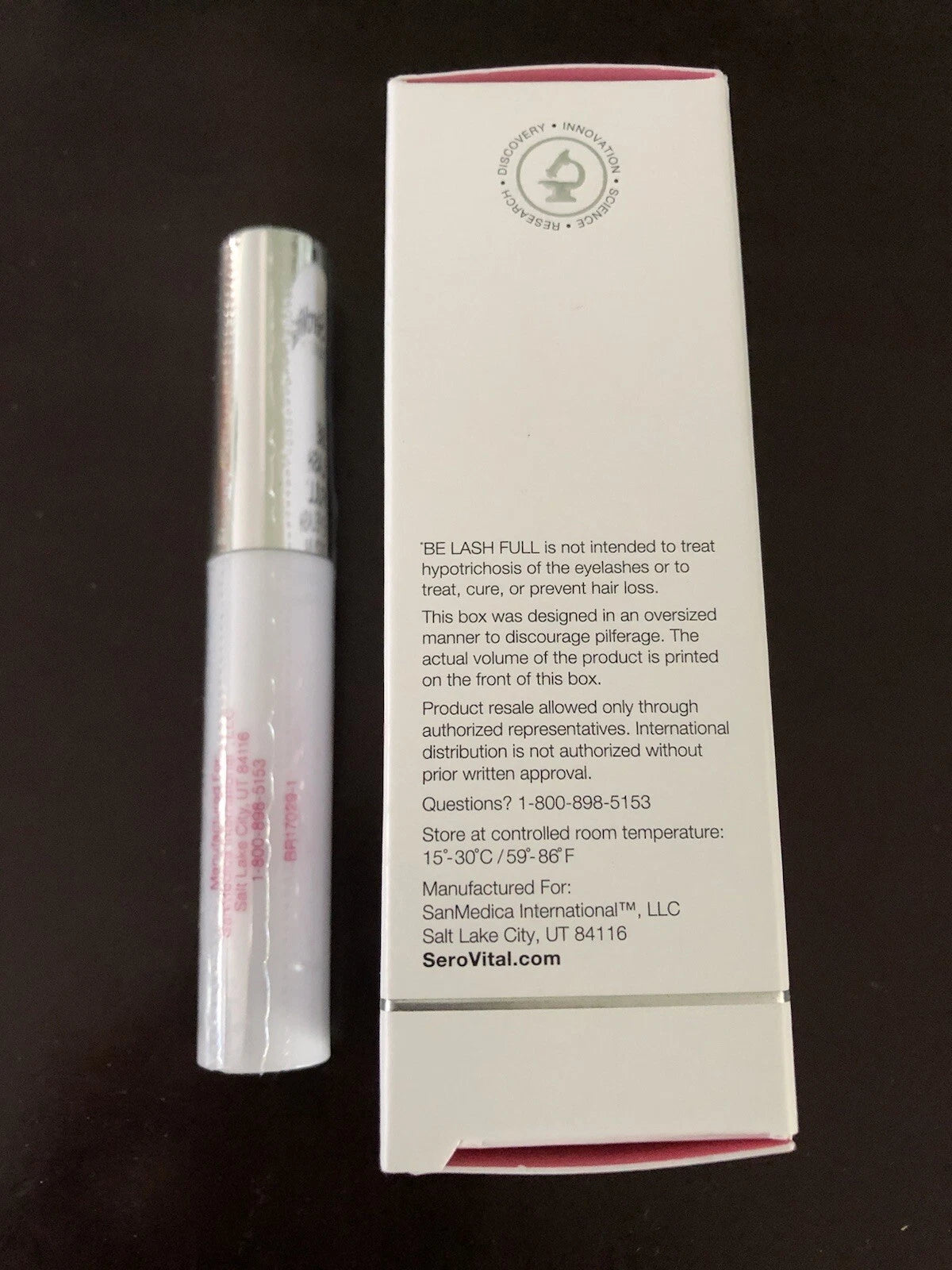 SeroVital Be LASH Full EYELASH Serum Longer Thicker Lashes with Biotin &Peptides .08 oz