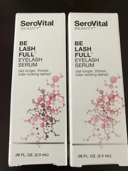 SeroVital Be LASH Full EYELASH Serum Longer Thicker Lashes with Biotin &Peptides .08 oz