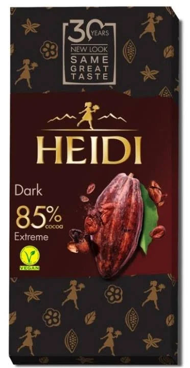 Heidi Chocolate Extreme Dark 85% Cocoa 2.82 oz Pack of 12